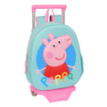 School Rucksack with Wheels Peppa Pig Turquoise (27 x 32 x 10 cm)