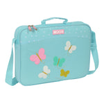 School Satchel Moos Butterflies Light Blue 38 x 28 x 6 cm