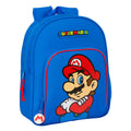 School Bag Super Mario Play Blue Red 28 x 34 x 10 cm