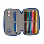 Double Pencil Case F.C. Barcelona Blue Maroon 12.5 x 19.5 x 4 cm (28 Pieces)