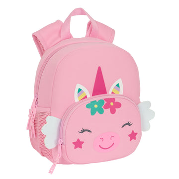 Child bag Safta Unicorn Pink 20 x 25 x 9 cm