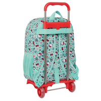 School Rucksack with Wheels Hello Kitty Sea lovers Turquoise 33 x 42 x 14 cm