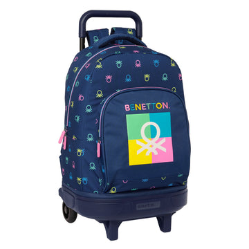 School Bag Benetton Cool Navy Blue 33 x 45 x 22 cm