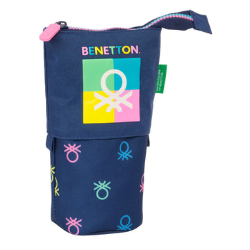 Pencil Holder Case Benetton Cool Navy Blue 8 x 19 x 6 cm