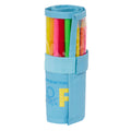 Pencil Case Benetton Spring Roll-up Sky blue 7 x 20 x 7 cm (27 Pieces)