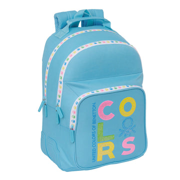 School Bag Benetton Spring Celeste 32 x 42 x 15 cm