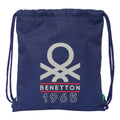 Backpack with Strings Benetton Varsity Grey Navy Blue 35 x 40 x 1 cm