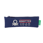 School Case Benetton Varsity Grey Navy Blue 20 x 6 x 1 cm