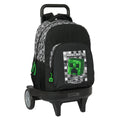 School Rucksack with Wheels Minecraft Black Green Grey 33 X 45 X 22 cm