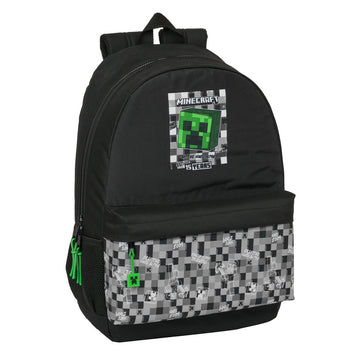 School Bag Minecraft Black Green Grey 30 x 46 x 14 cm