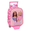 School Rucksack with Wheels Barbie Love Pink 22 x 27 x 10 cm