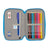 Double Pencil Case Los Pitufos Blue Sky blue 12.5 x 19.5 x 4 cm (28 Pieces)