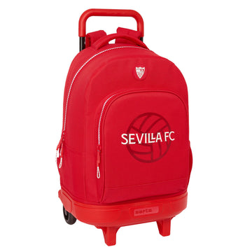 School Rucksack with Wheels Sevilla Fútbol Club Red 33 x 45 x 22 cm