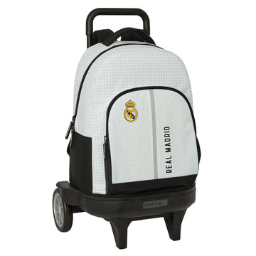 School Rucksack with Wheels Real Madrid C.F. 24/25 White Grey 33 x 45 x 22 cm