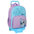 School Rucksack with Wheels Stitch Sweet Blue Lilac 33 x 42 x 14 cm