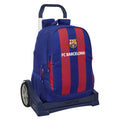 School Rucksack with Wheels F.C. Barcelona 24/25 Maroon Navy Blue 32 x 44 x 16 cm