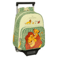 School Rucksack with Wheels Mufasa Green Beige 27 x 33 x 10 cm