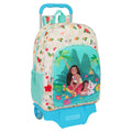 School Rucksack with Wheels Vaiana Blue Beige 33 x 42 x 14 cm