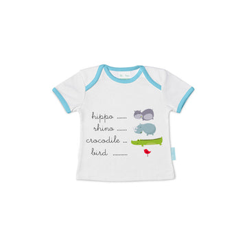 Child's Short Sleeve T-Shirt HappyFriday Mr Fox Hippo Multicolour 12-18 Months