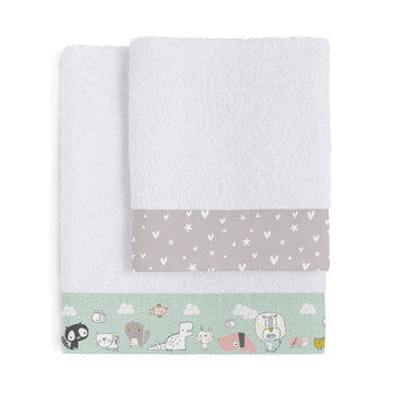 Towel set HappyFriday Moshi Moshi Best Buddies Multicolour 2 Pieces