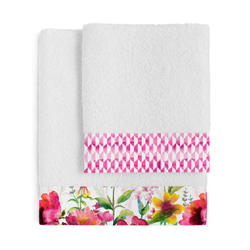 Towel set HappyFriday Cassia Multicolour 2 Pieces