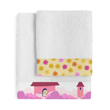 Towel set HappyFriday Mr Fox Long Braid Multicolour 2 Pieces