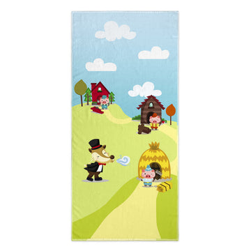 Bath towel HappyFriday Mr Fox Piggys Multicolour 70 x 150 cm