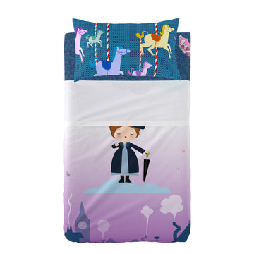 Bedding set HappyFriday Mr Fox Nanny Multicolour Baby Crib 2 Pieces