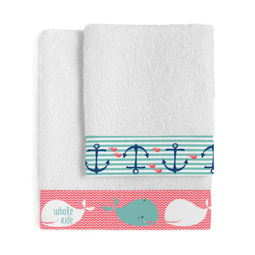 Towel set HappyFriday Moshi Moshi Whale Multicolour 2 Pieces