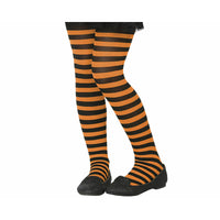 Costume Stockings Orange Striped