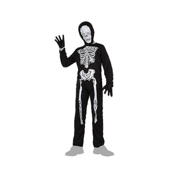 Costume for Children Black Skeleton 7-9 Years (3 Pieces)