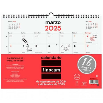 Wall calendar Finocam Paper 2024-2025 34 x 24 cm