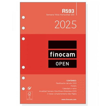 Diary Refill Finocam OPEN R593 500 2025 11,7 x 18,1 cm