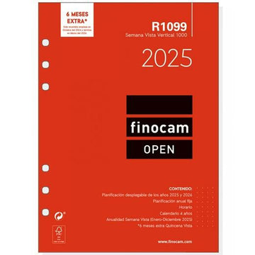 Diary Refill Finocam OPEN R1099 2025 15,5 x 21,5 cm