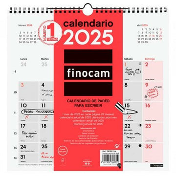 Wall calendar Finocam Paper 2025 30 x 30 cm