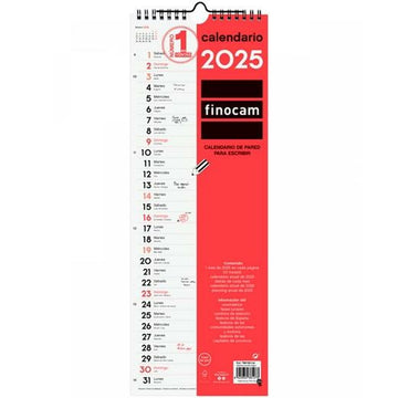 Wall calendar Finocam Paper 2025 15,5 x 43 cm