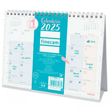 Desktop Calendar Finocam CHIC Turquoise Paper 21 x 15 cm 2025