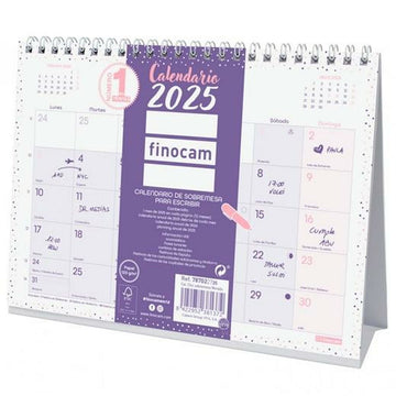 Desktop Calendar Finocam CHIC Purple Paper 21 x 15 cm 2025