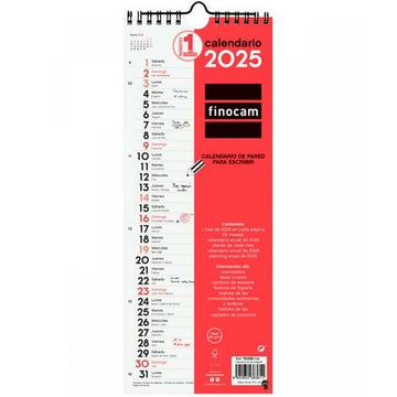 Wall calendar Finocam Paper 2025 13 x 33 cm