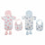 Set of clothes DKD Home Decor Blue Pink 0-6 Months Cotton Stars (2 Units)