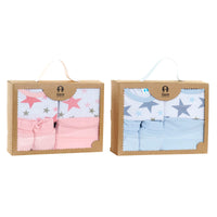 Set of clothes DKD Home Decor Blue Pink 0-6 Months Cotton Stars (2 Units)