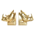 Bookend DKD Home Decor Rhinoceros Golden Resin Colonial 15 x 7,5 x 14,5 cm