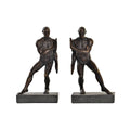 Bookend DKD Home Decor Black Copper Resin Men 14 x 8,4 x 25 cm