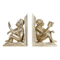 Bookend DKD Home Decor Champagne 13 x 12 x 17,5 cm Resin Colonial Monkey