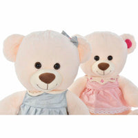 Teddy Bear DKD Home Decor Beige Pink Green Children's 20 x 20 x 50 cm Bear (2 Units)