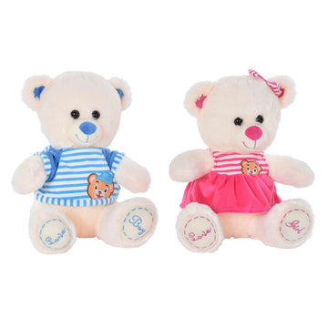 Teddy Bear DKD Home Decor Blue Beige Pink Children's Bear 27 x 20 x 30 cm (2 Units)