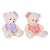 Teddy Bear DKD Home Decor Dress 42 x 20 x 50 cm Beige Pink Lilac Children's Bear (2 Units)