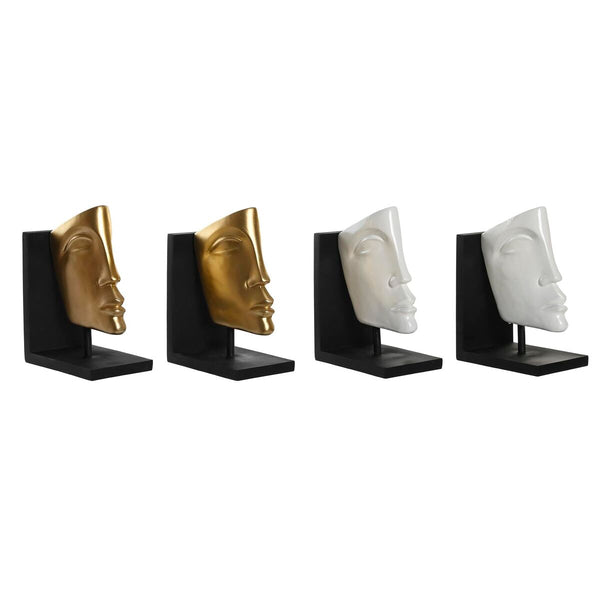 Bookend DKD Home Decor 30,5 x 10 x 22 cm Face Resin Modern (2 Units)