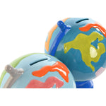 Money box Home ESPRIT Dolomite Globe 14,5 x 13,5 x 19 cm (2 Units)