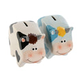 Money box Home ESPRIT Dolomite Cow 16 X 7,5 X 12,5 cm (2 Units)